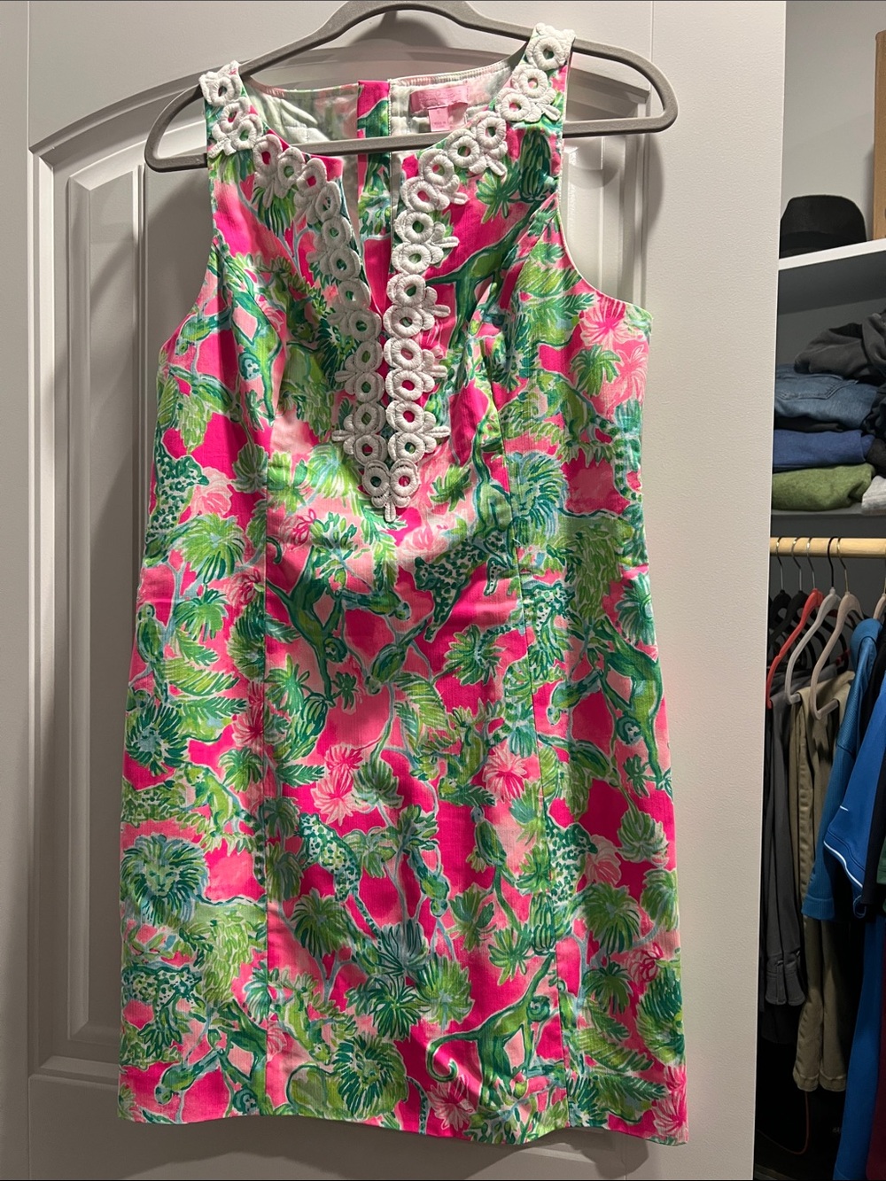 Lilly Pulitzer Pink & Green Tropical Shift Dress